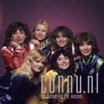 20-08-1979 Dolly Dots, Ria Brieffies, Angela Groothuizen, Anita Heilker, Angéla Kramers, Esther Oosterbeek and Patty Zomer at studio in Amsterdam, The Netherlands. Photo: Govert de Roos/Connu